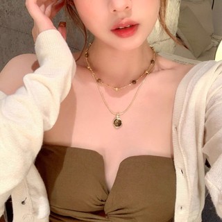 Vòng cổ đá mắt hổ cổ điển - Dây chuyền xương đòn dành cho nữ