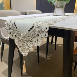 40X290cm Bàn Chạy Thêu Rỗng Vải Hộ Gia Đình Giường Chạy Tivi Tủ Vải Bàn Ăn Bàn Cà Phê Thêu Bàn Chạy Hộ Gia Đình Khách Sạn Thương Mại Cảm Giác Cao Cấp 01