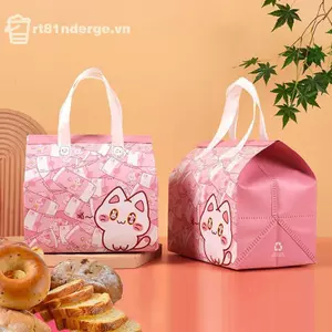 Ge Trà Sữa Cà Phê Đồ Uống Túi Cách Nhiệt Lá Nhôm Món Tráng Miệng Túi Bento Thực Phẩm Có Thể Tái Sử Dụng Bánh Đồ Uống Gói Túi Cầm Tay Không Wov n