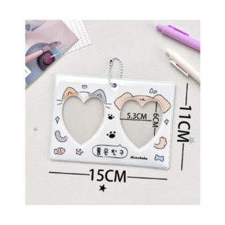 Khung ảnh WOAY Idol, Giá đỡ Photocard lưới đôi PVC CP, Giá đỡ thẻ hiển thị hình trái tim 3 Inch