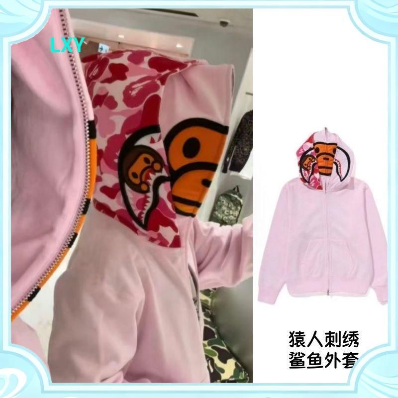 Cardigan dài tay retro thêu đầu khỉ nam nữ, có mũ trùm đầu, phong cách xuân thu mới