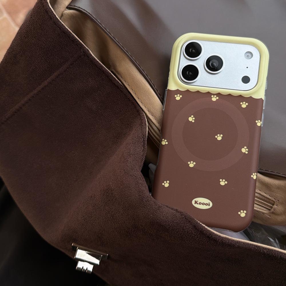 Ốp Lưng Cứng Tương Thích Với iPhone 13 14 14Pro 14ProMax 15 15Pro 15ProMax 16 16Pro 16ProMax 17 17Pro 17ProMax Ốp Nam Châm Họa Tiết Nâu Vàng