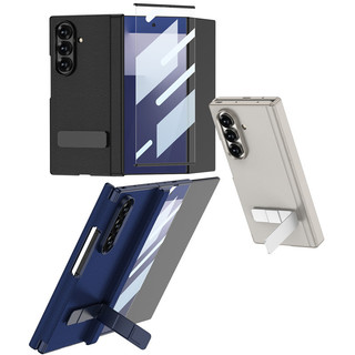 Dual Hai Bản Lề Đứng Da Gấp Funda Cho Samsung Galaxy Z TriFold Chân Đế Xoay Được