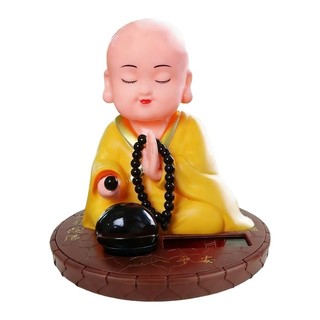 QUIM gật đầu Phật giáo Nhà sư ô tô Trang trí bảng điều khiển năng lượng mặt trời Trang trí bảng điều khiển nhà sư nhỏ Hình tượng trang trí cho gia đình