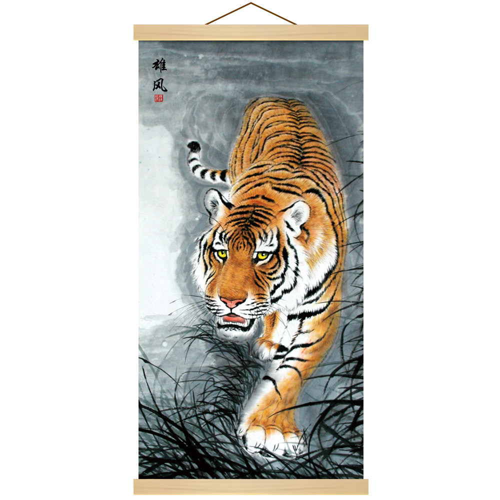 M58 Hình Hổ Xuống Núi Hổ Xuống Núi Hình Ảnh Lối Vào Sách Cuộn Tranh Trang Trí 26.1.19