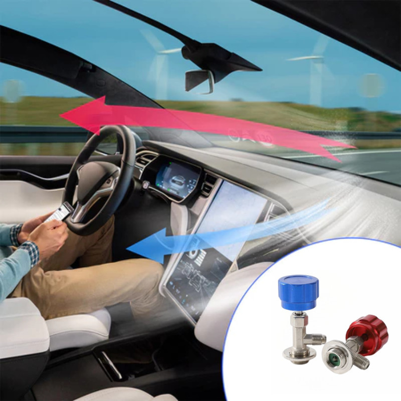 Bộ Cặp Van Nạp Gas Ô Tô Chuyên Dụng - Van Cao/Hạ Áp Điều Hòa Xe Hơi, Đầu Nối Nhanh R134a