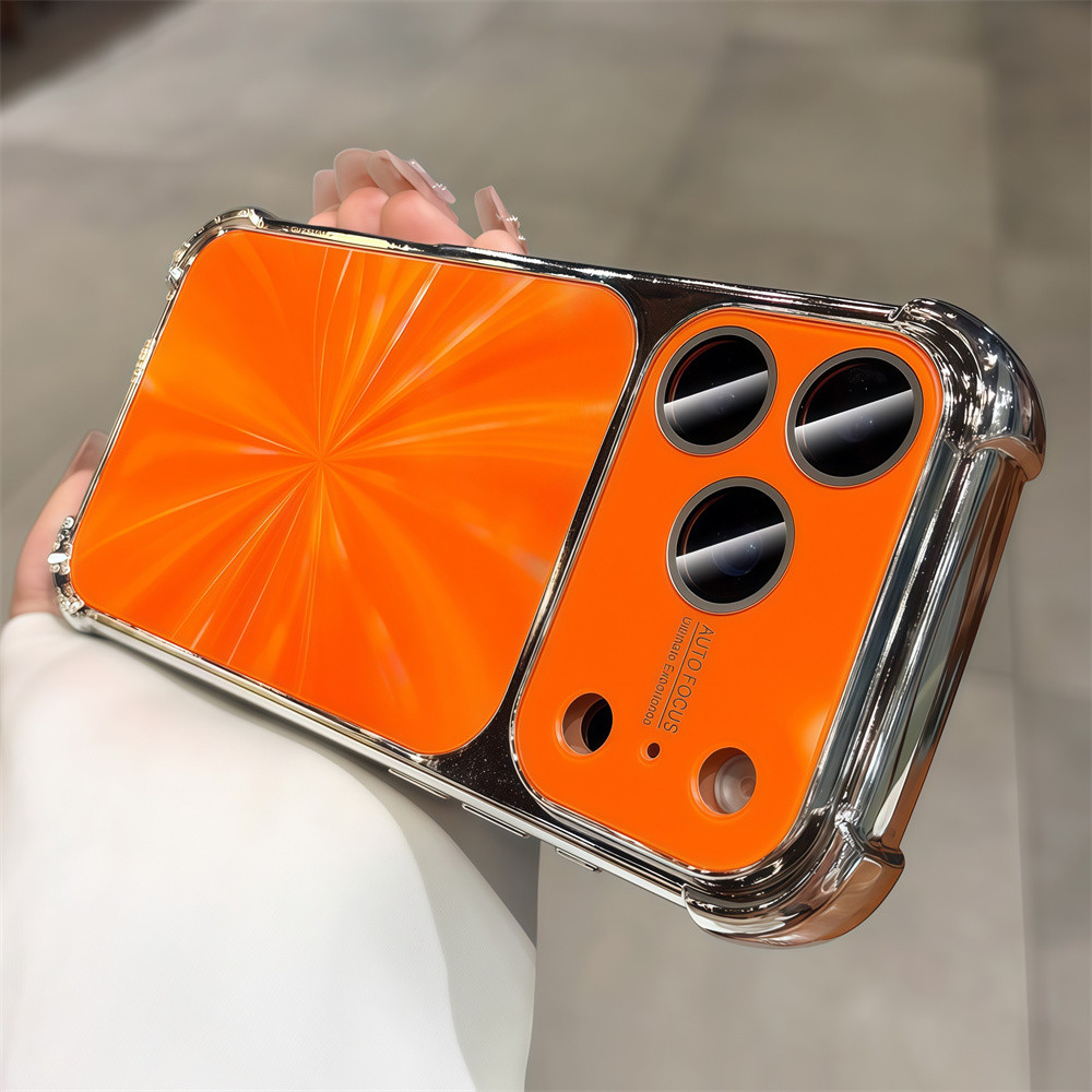 Ốp điện thoại họa tiết CD bốn góc chống rơi mạ điện cho iPhone 17 Pro Max 13 14 15 16 pro max Phim bảo vệ gương chống rơi Vỏ mềm bảo vệ điện thoại