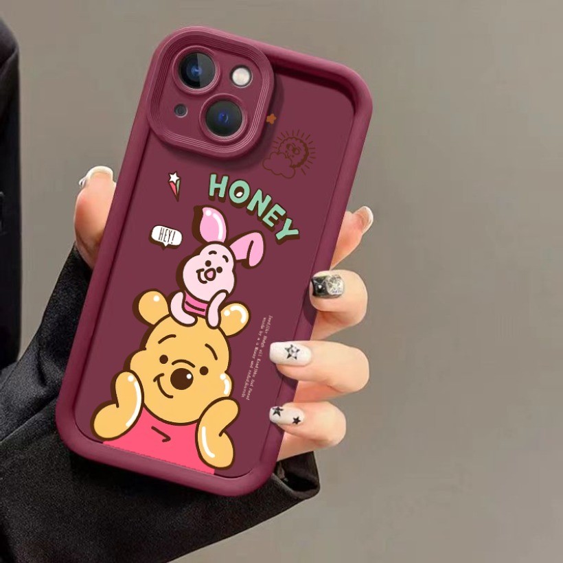 Tương thích với Honor 400 Pro 200Smart 200 400 Lite X6C X9D X7D X7B 90 Lite Magic 5 4 Pro 7 Lite Ốp điện thoại Winnie the Pooh ăn kem Silicone Soft Cover