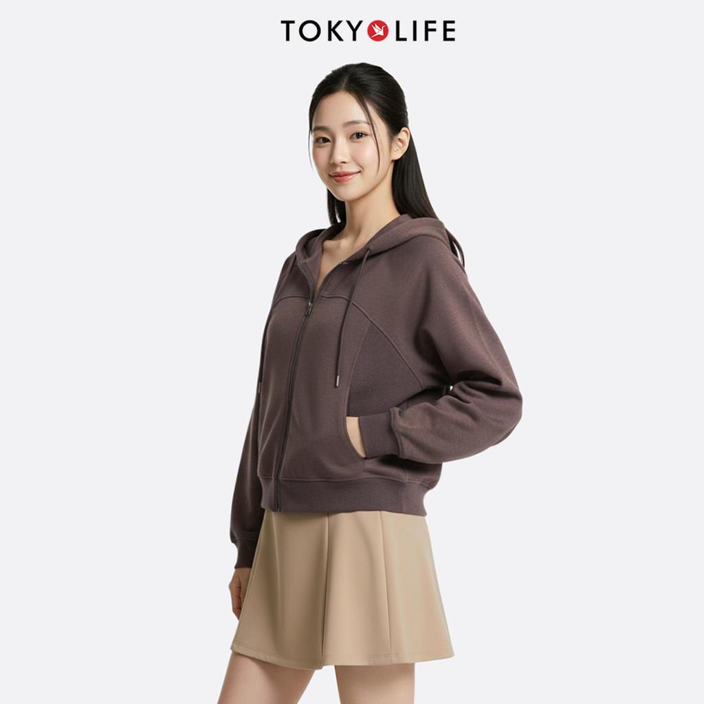 Áo Khoác Nỉ Hoodie Zip Nữ Form Boxy Vải Cotton Mềm Mại Thoáng Mát 40004136 - TOKYOLIFE