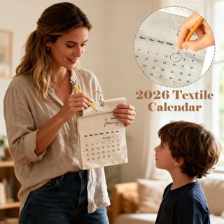 THEHOMECO 2026 Lịch Treo Tường, Lịch Tiếng Anh Vải 12 Tháng, Phong Cách Hàn Quốc Có Thể Tái Sử Dụng DIY Trang Trí Sáng Tạo Lập Kế Hoạch Văn Phòng Tại Nhà
