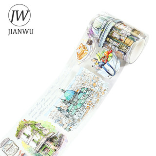 JIANWU 70mm * 200cm Vintage Thành Phố Du Lịch Đường Phố Vật Liệu Ghép Thêu Sò Băng PET Sáng Tạo DIY Tạp Chí Văn Phòng Phẩm
