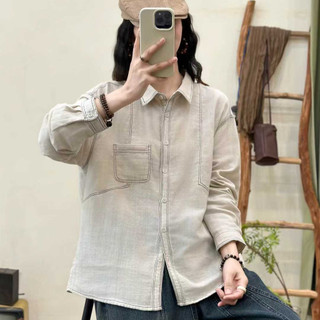 [Hàng Có Sẵn] Áo sơ mi nữ cotton chất lượng cao, style cổ điển, phù hợp đầu xuân mới