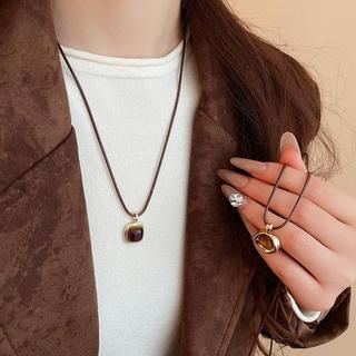 Vòng cổ mạ vàng nâu hổ mắt đá, phong cách thanh lịch vintage cao cấp, phụ kiện thời trang dành cho nữ
