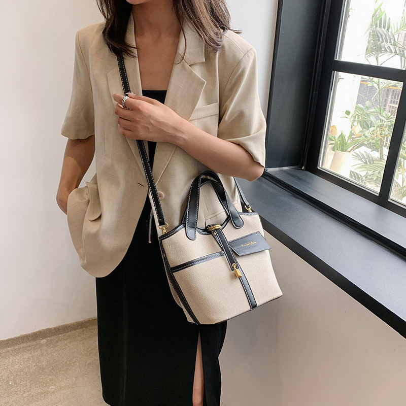 ANCO 2026 Túi xách nữ Một vai Canvas Bucket Bag để làm việc