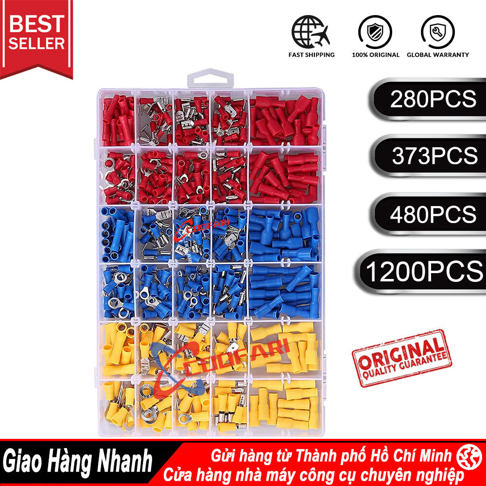 Bộ 280 đầu cos nối, sửa nhiều thiết bị，Đầu Cos (dây điện)，Thiết bị đầu nối，Bộ 280 cái，Cách điện