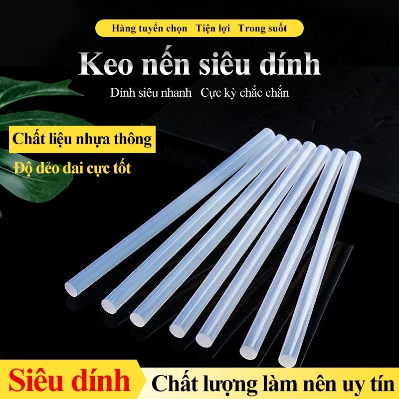 Keo nến nhỏ siêu dính 0.7x25cm trong suốt – Set 50 cây keo nến hàng tốt, đa năng cho DIY, handmade