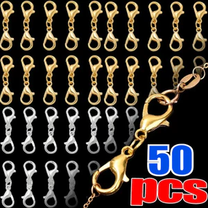 10-50 Chiếc Khóa Tôm Hùm Đa Năng Cho Đồ Thủ Công DIY | Đầu nối móc khóa hợp kim kẽm hai đầu, Kẹp trang sức Mini 2.6cm bằng vàng / bạc