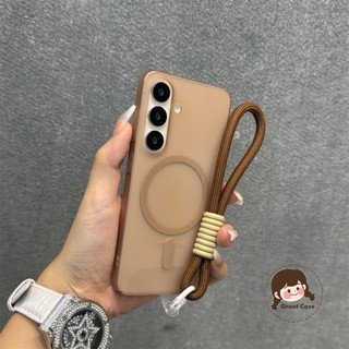Ốp điện thoại từ tính Ice Mist cho OPPO Find X9 X8S Plus X7 Ultra X6 Pro 5G 4G Vỏ cảm giác da mờ đơn giản dành cho doanh nghiệp Vỏ PC cứng trong suốt Vỏ lưng chống sốc có dây buộc ngắn