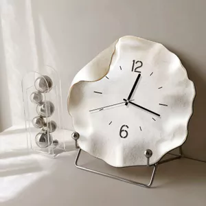Phong Cách Kem Đơn Giản Hiện Đại Sáng Tạo Đồng Hồ Nhỏ Con Lắc Bàn Đồng Hồ Phong Cách Phòng Khách Lối Vào Để Bàn Trang Trí Ánh Sáng Đồng Hồ Sang Trọng Gỗ26020211