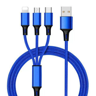 Cáp sạc bọc dù 3 trong 1 đa năng nhiều màu sắc. Dùng cho nhiều dòng ios và android dài 1.2 mét - Hàng sẵn kho
