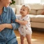 Trang phục bé gái Áo liền quần cổ tròn ngắn tay in hình anh đào ngọt ngào và băng đô