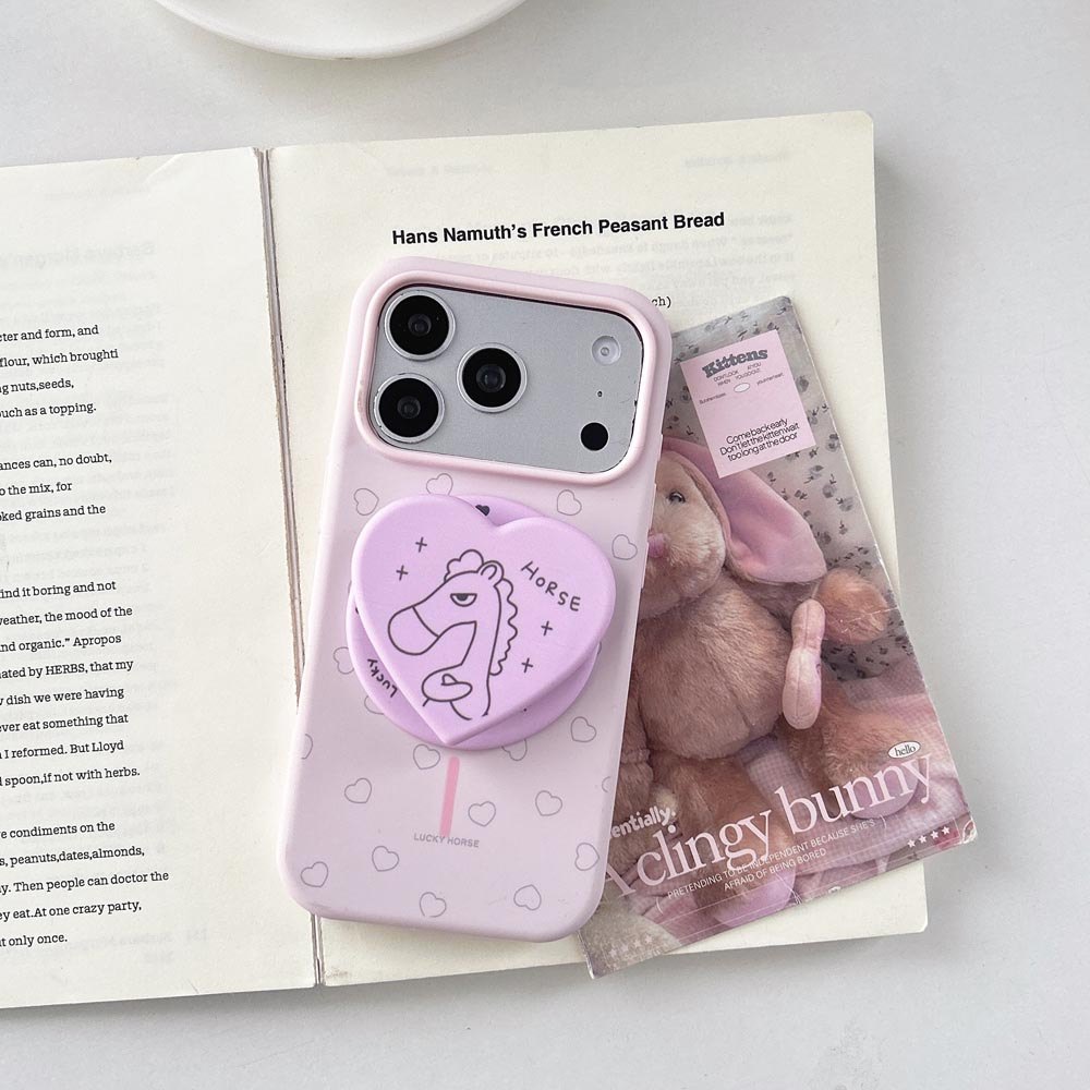 Ốp lưng TPU Tương thích với iPhone 13 14 14Pro 14ProMax 15 15Pro 15ProMax 16 16Pro 16ProMax 17 17Pro 17ProMax Vỏ nam châm họa tiết ngựa tình yêu
