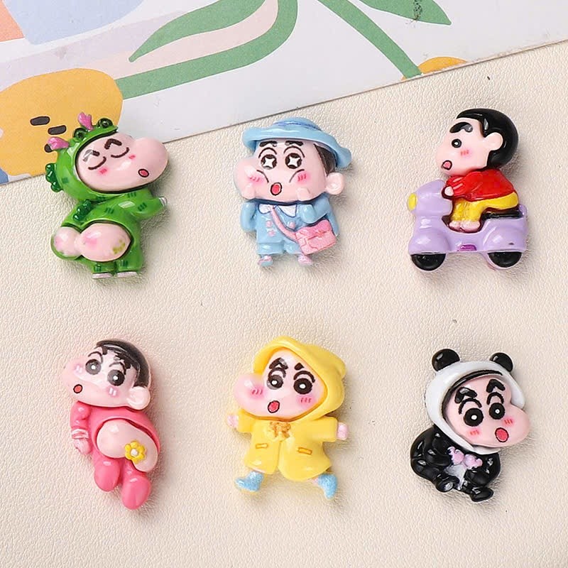 Charm gắn dép: Charm shin siêu quậy- Bộ 6 chi tiết dễ thương