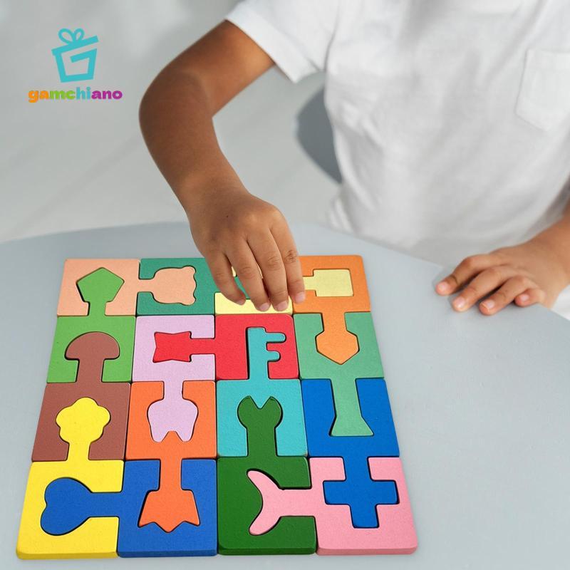 Gamchiano Đồ Chơi Xếp Hình Bằng Gỗ Kỹ Năng Vận Động Tinh Tế Ghép Hình Học Cho Trẻ Em 3 4 5 Tuổi Quà Tặng Sinh Nhật