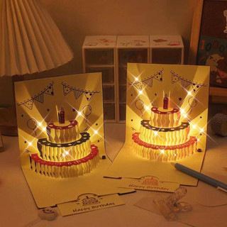 Thiệp sinh nhật 3D với ánh sáng lung linh, âm nhạc dễ thương, lời chúc tùy chỉnh, quà tặng bất ngờ cho người thân yêu