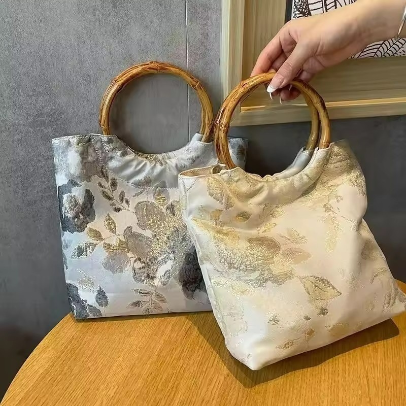 Nhẫn thay thế tròn GuuDuu - Tay cầm túi xách/đeo cổ tay bằng tre - Phụ kiện cho túi mua sắm, DIY