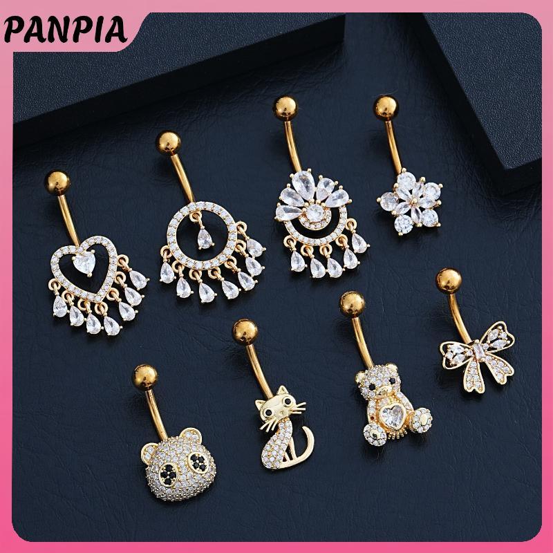 PNPIA - Phụ Kiện Pha Lê Thời Trang với Chiếc Nhẫn và Gấu Trúc, Perfect cho Trang Sức Cơ Thể khi Đi Biển