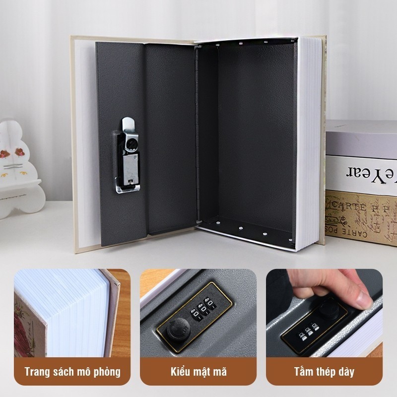 Tủ khóa sách mini cao cấp —— hộp tiết kiệm có khóa mật khẩu, thiết kế tinh tế, an toàn và đáng tin cậy