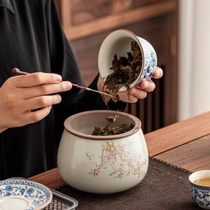 Ang Sứ, Chậu Đựng Bã Trà Bằng Sứ Men Tro