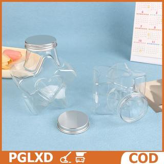 Hình ngôi sao nhựa lưu trữ Jar miệng rộng tái sử dụng thực phẩm Cookie container với nắp