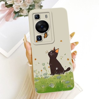 Ốp Chống Sốc Cho Huawei P60 / P60 Pro MNA-LX9 / P60 Ốp Điện Thoại Nghệ Thuật Mới Sáng Tạo Thỏ Mèo Silicon Mềm Kẹo TPU Cover