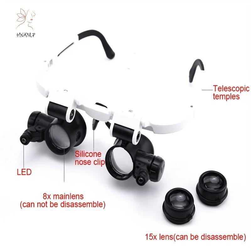 Kính lúp đa năng HNPKM với đèn LED, độ phóng đại 8X/15X/23X - Phù hợp cho việc chế tác đồ trang sức, quan sát thiên văn và đọc sách.