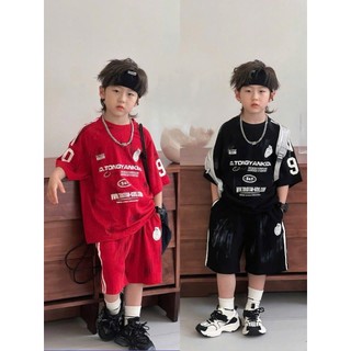 Bộ quần áo mùa hè dành cho bé trai 15-45kg mẫu D-TONG. Chất liệu co dãn, thấm hút mồ hôi. D19