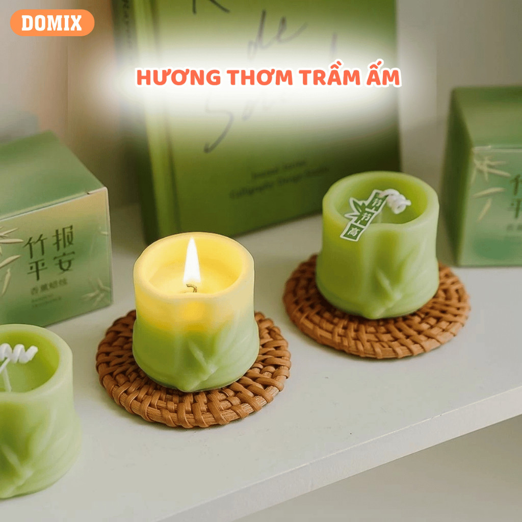Nến Thơm Đốt Tre Cao Cấp – Hương Tre Thư Giãn, Thanh Mát, Decor Sang Trọng