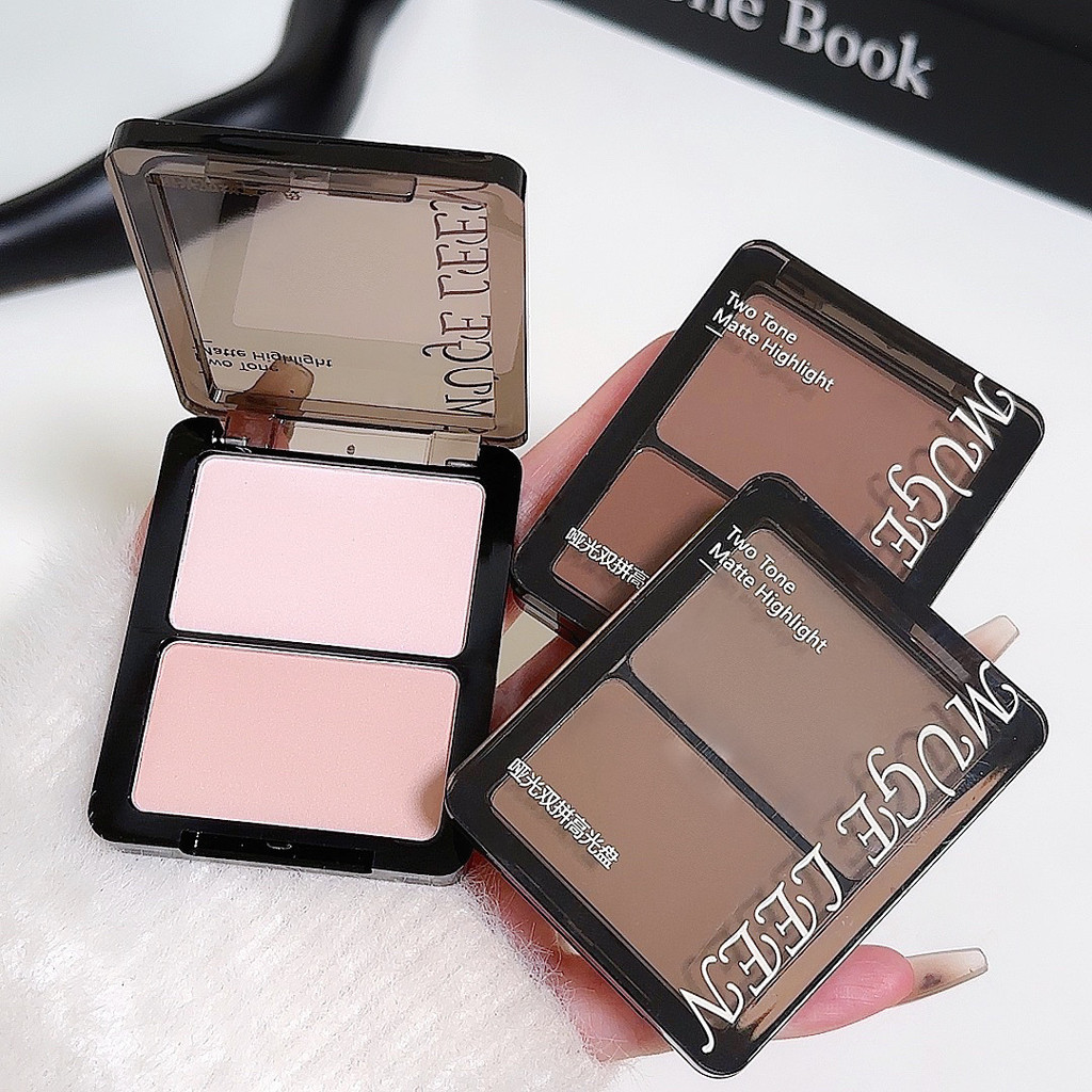 Palette Tạo Khối, Đánh Sáng & Má Hồng 3 Trong 1 - Phấn Lì Nhẹ Mặt, Cho Gương Mặt Sắc Nét Tự Nhiên