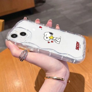 Ốp điện thoại Sóng S-Snoopys Hoạt Hình May Mắn Cho OPPO Reno 13 11 10 12 Pro + Reno 13F 11F Vỏ Sóng 3D Vỏ Mềm