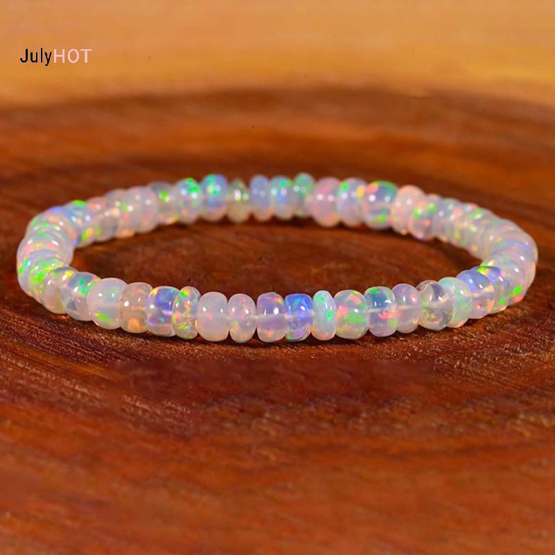 Vòng Tay Opal Tự Nhiên Cho Nữ - Dây Co Giãn Thoải Mái, Hỗ Trợ Tâm Trạng Icygemz