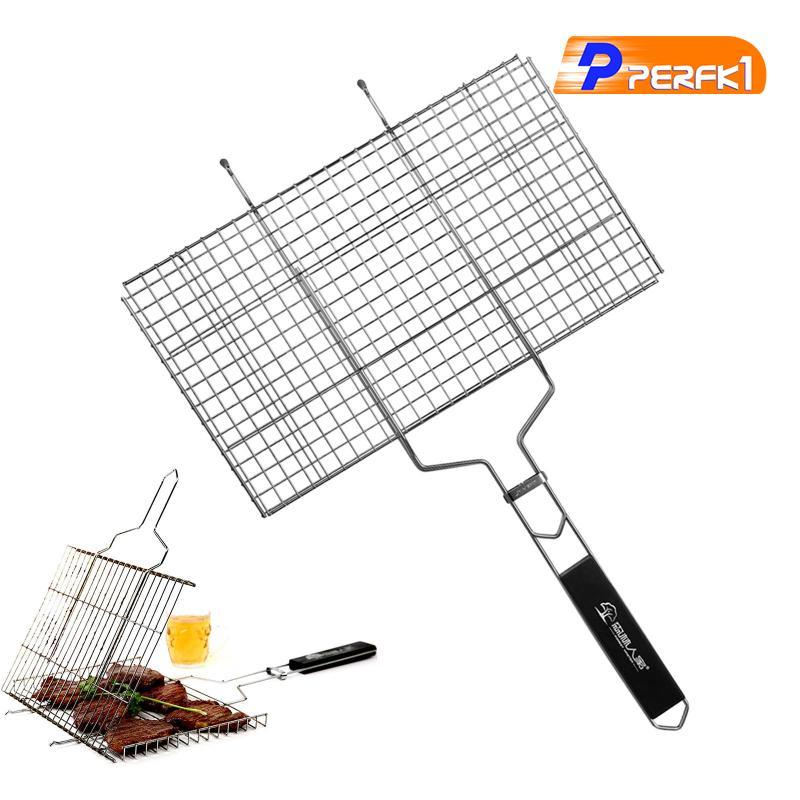 Dây Sắt Nướng Thịt Nướng Giỏ BBQ Lưới Có Tay Cầm Thịt Cá Kẹp Dụng Cụ Dã Ngoại Ngoài Trời