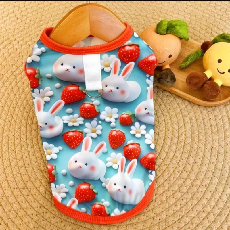 Thú Cưng Chó Mùa Xuân Mùa Hè 3D In Băng Lụa Chống Trơn Áo Vest Quần Áo Maltese Corgi Bichon Nhỏ Vừa Chó