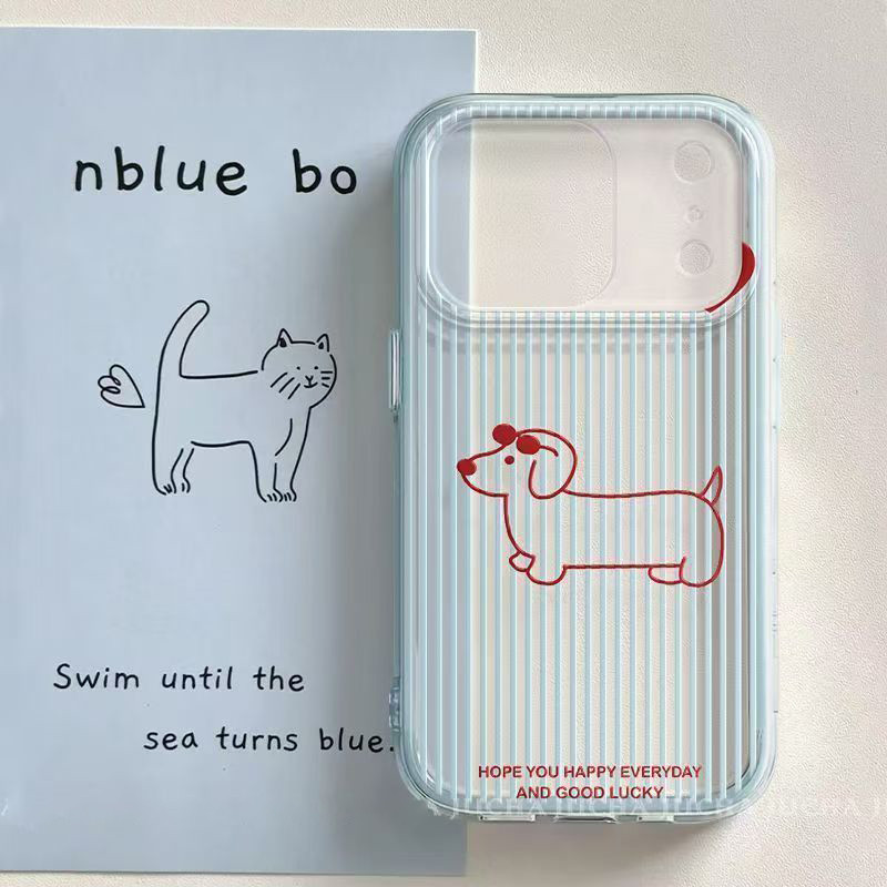 Dachshund sọc chó cho 17ProMax trường hợp iPhone 16pro141312 3 trong 1