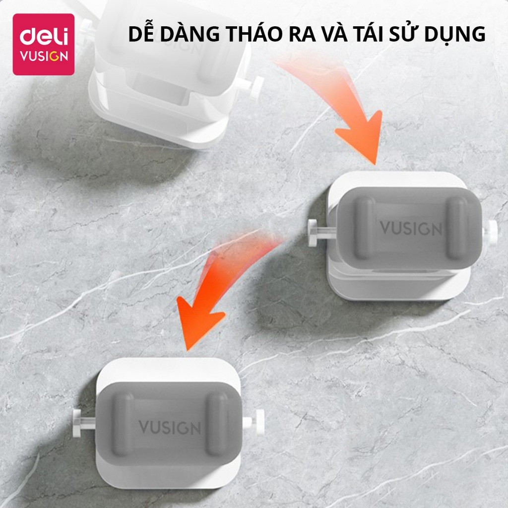 Móc Treo Cây Lau Nhà Dán Tường Deli Vusign Móc Dán Tường Treo Chổi Giữ Đồ Điều Chỉnh Kích Thước