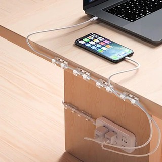20 / 60 / 100 Cái Kẹp Cáp Dính Mạnh - Hộp Đựng Dây Dữ Liệu USB Trong Suốt Máy Tính Để Bàn Sắp Xếp