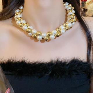 Vòng cổ ngọc trai nhân tạo nhiều lớp màu xanh, thiết kế độc đáo, tinh tế - Phụ kiện thời trang dành cho nữ