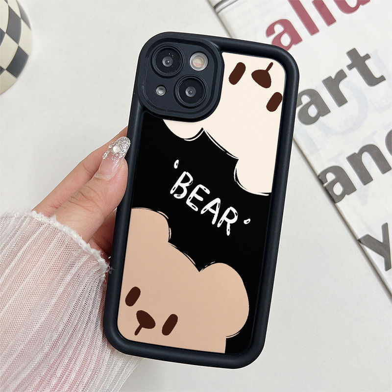 Ốp Lưng Cho Samsung Galaxy A07 A06 A05 A04 A03 A17 A16 A15 A14 A13 A25 A23 A22 A35 A33 A32 A31 A56 A55 A52 A51 A50 Chống Rơi Thiên Thần Thiết Kế Mắt Họa Tiết Gấu Dễ Thương JGS007