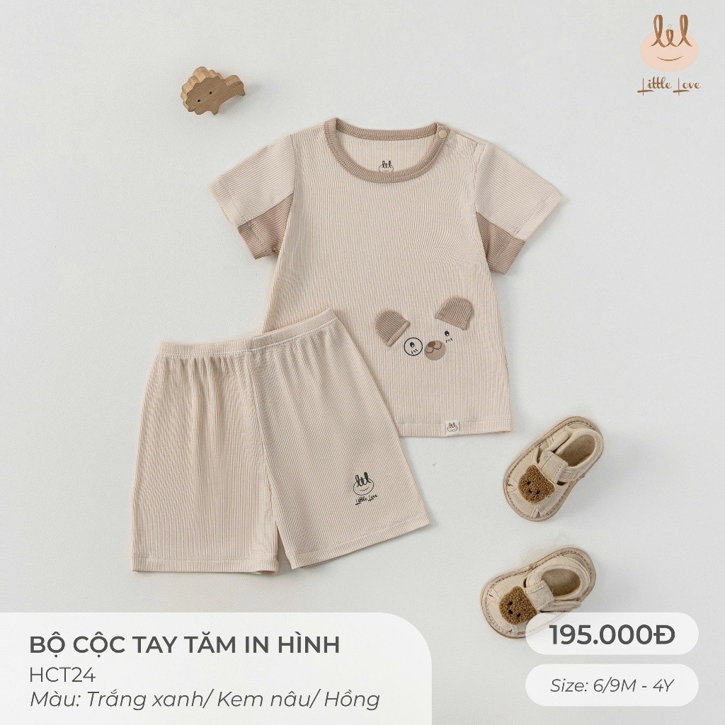 Bộ Cộc Tay Tăm tre kháng khuẩn [ Siêu Mềm, Mát, Mịn Co Dãn Và Thấm Hút Mồ Hôi Tốt] Size 6M - 4Y (HCT24)