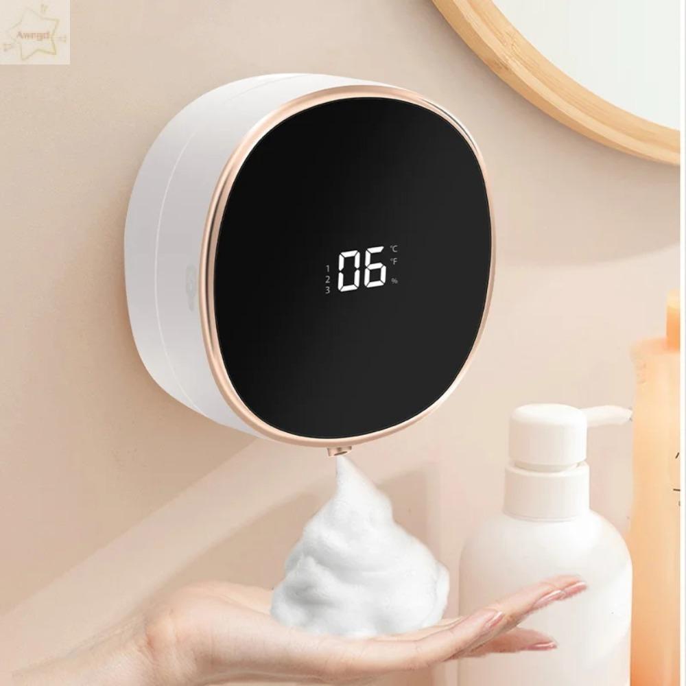 Hộp đựng xà phòng xốp tự động AWNGD, Hộp đựng xà phòng không chạm có thể sạc lại tự động, Giá treo tường Máy tạo bọt cảm biến chuyển động thông minh 280ml Hộp đựng chất lỏng cho phòng tắm Nhà bếp